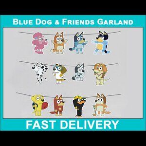Blue Dog & Friends Characters Garland - 6 feet